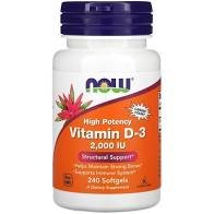 Now Foods, высокоактивный витамин D3, 50 мкг (2000 МЕ), 120 мягких таблеток