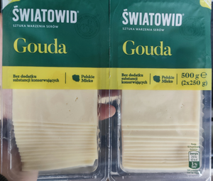 Сир Гауда Gouda Swiatowid книжка нарізану в пластинах. Вага 500 грам