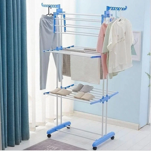 Многоярусная сушилка для белья, вещей, одежды Garment rack with wheels складная