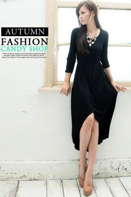 Graceful Style Irregular Lap Dress Blue