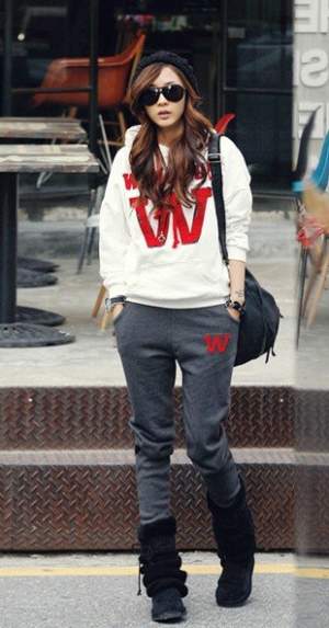 Hooded Tracksuit White&Gray