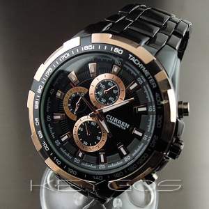 Наручные часы LUXURY SPORT MEN FASHION из черной золотистой стали Наручные часы LUXURY SPORT MEN FASHION из черной золотистой стали